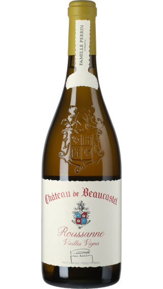 Bottle of Chateau de Beaucastel Chateauneuf du Pape Roussanne Vieilles Vignes 2021 wine 750 ml