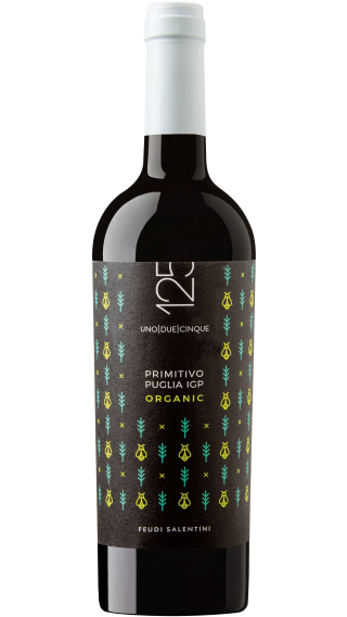 Bottle of Feudi Salentini 125 Primitivo Biologico 2017 wine 750 ml