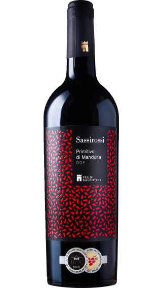 Bottle of Feudi Salentini Sassirossi Primitivo di Manduria 2020 wine 750 ml