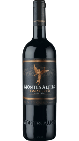 Bottle of Montes Alpha Special Cuvee Carmenere 2022 wine 750 ml