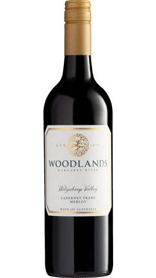 Bottle of Woodlands Wilyabrup Valley Cabernet Franc Merlot 2018 wine 750 ml